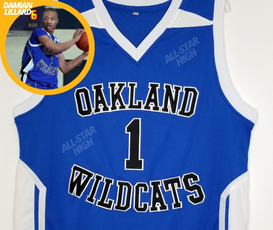 Damian Lillard 1 Oakland High School Wildcats White Basketball