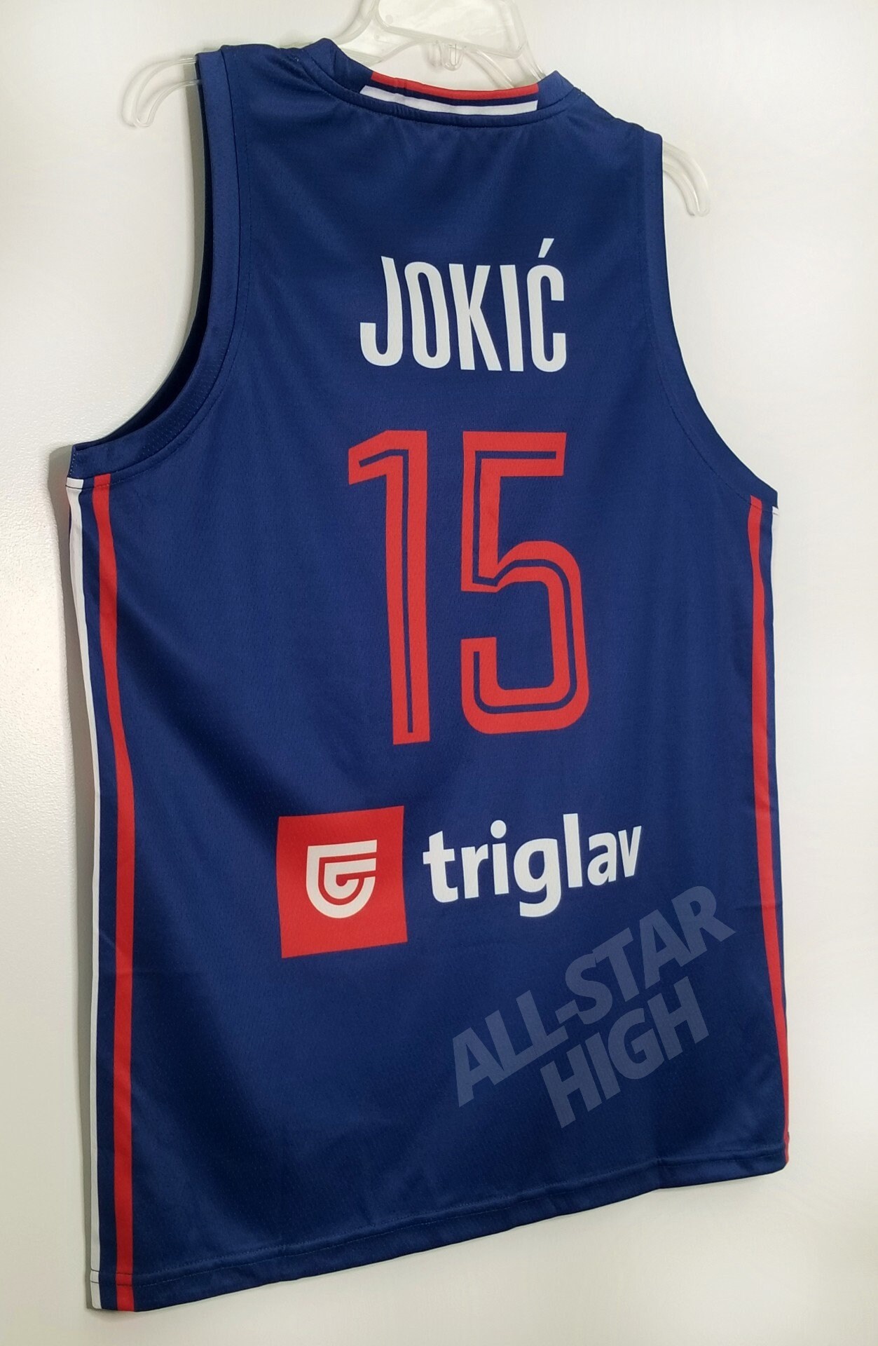 Nikola Jokic Serbia Euro Basketball Jersey red Throwback 