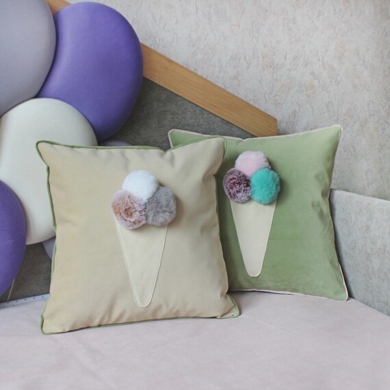 Pillow ice cream / Pillow and cover/ home decor / decorative Etsy