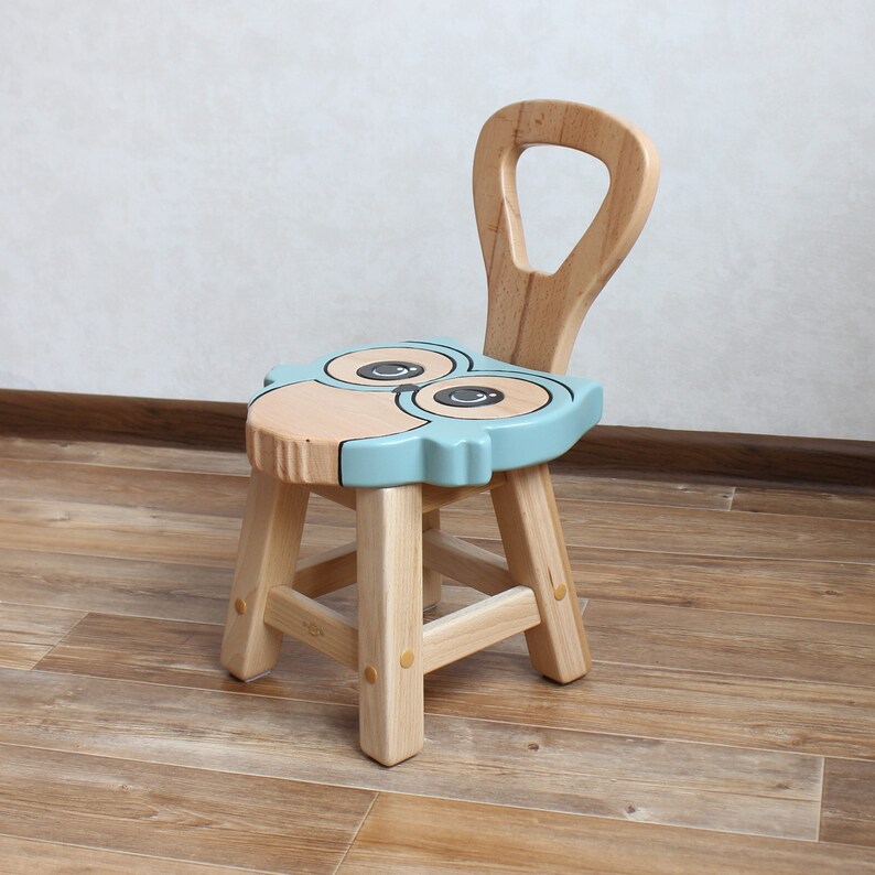 Kid chair kids wood furniture. Hand Painted chair Owl Etsy