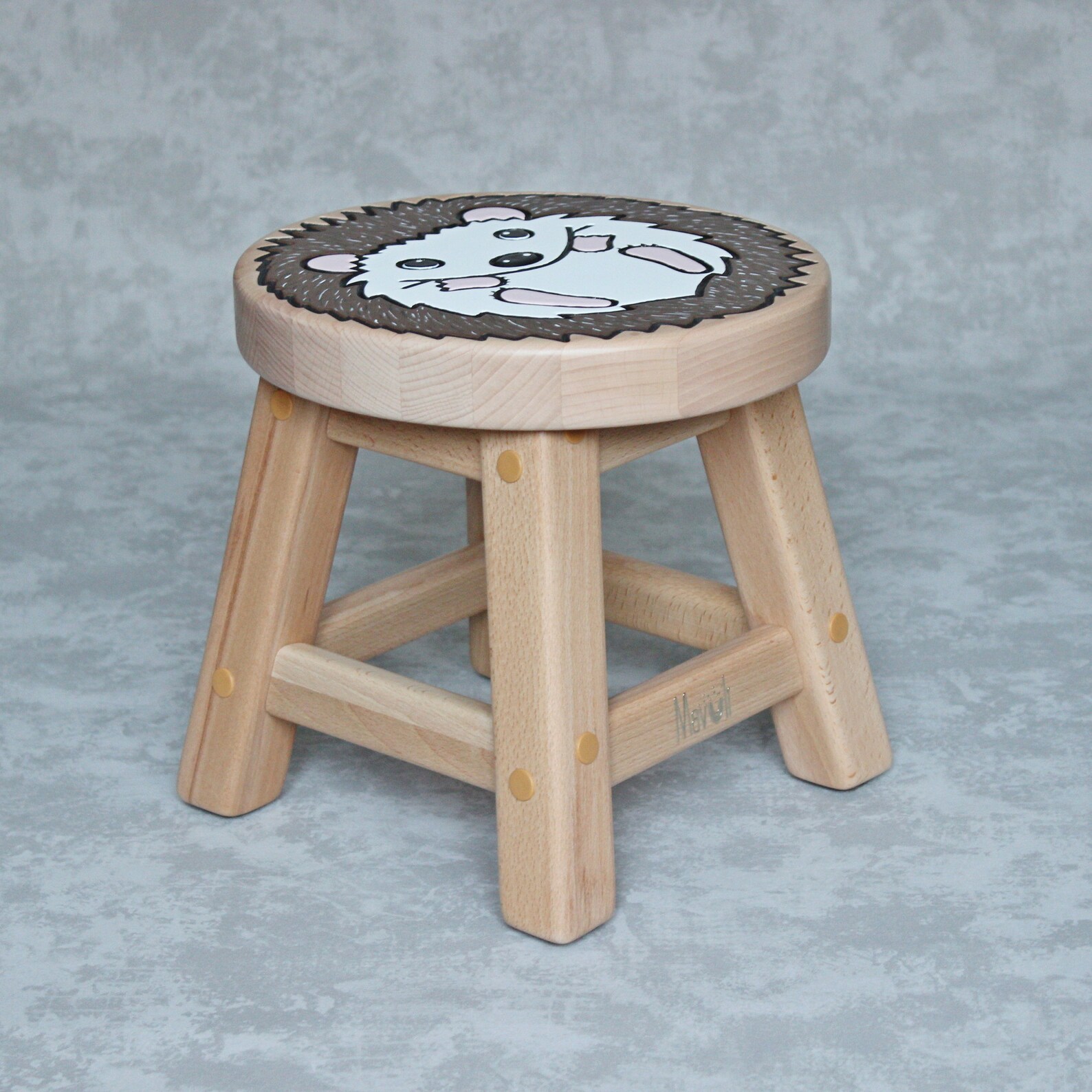 Kid stool child stool animal. Hand painted stool Hedgehog Etsy