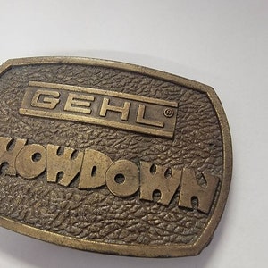 Vintage GEHL showdown belt buckle