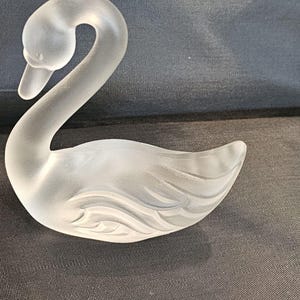 Fenton Art Glass Crystal Satin Swan Figurine Made in USA