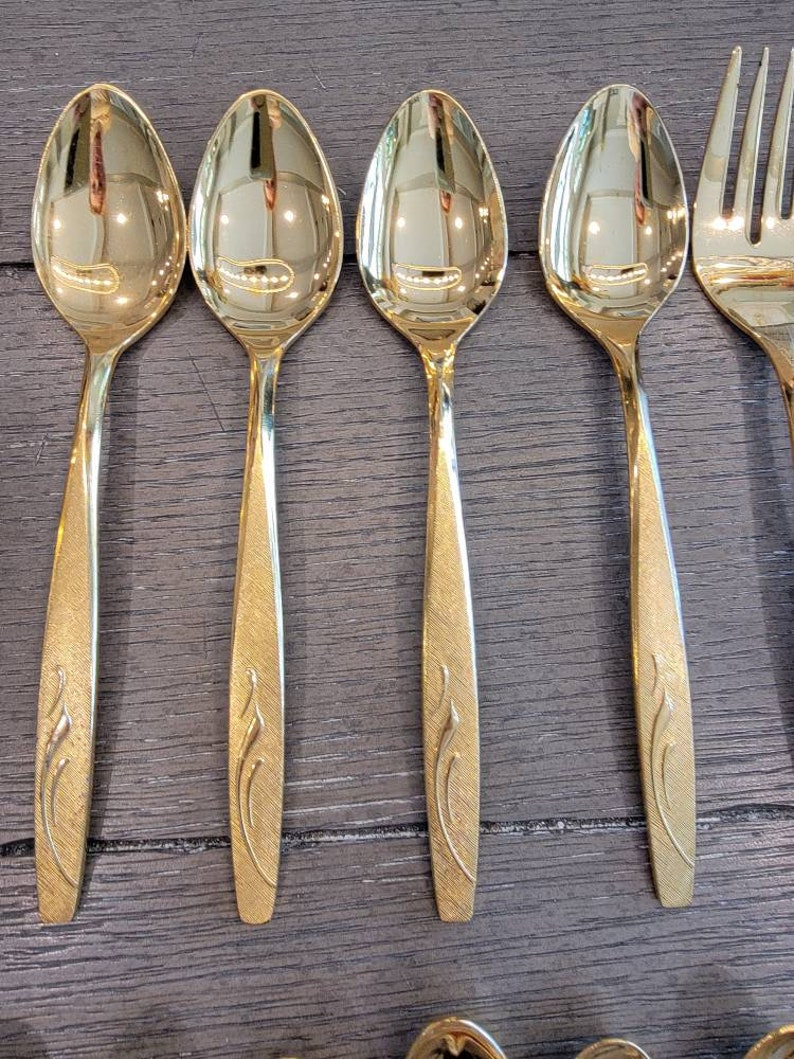 Vintage Japan Northland Flatware Gold 8 Place Setting Etsy