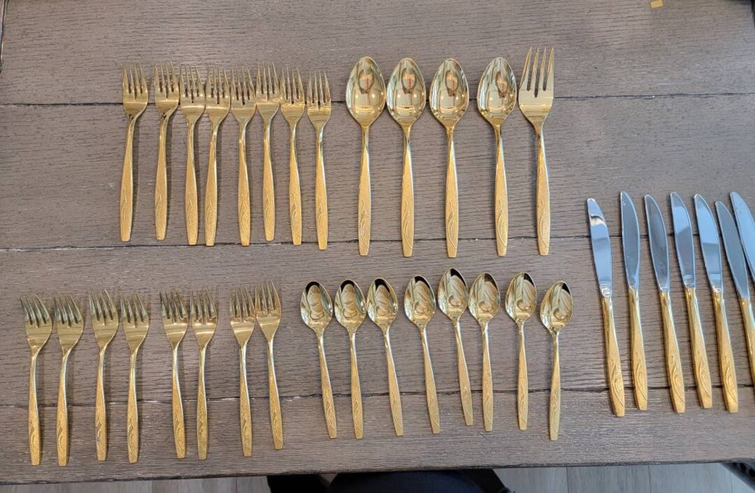 Vintage Japan Northland Flatware Gold 8 Place Setting Etsy
