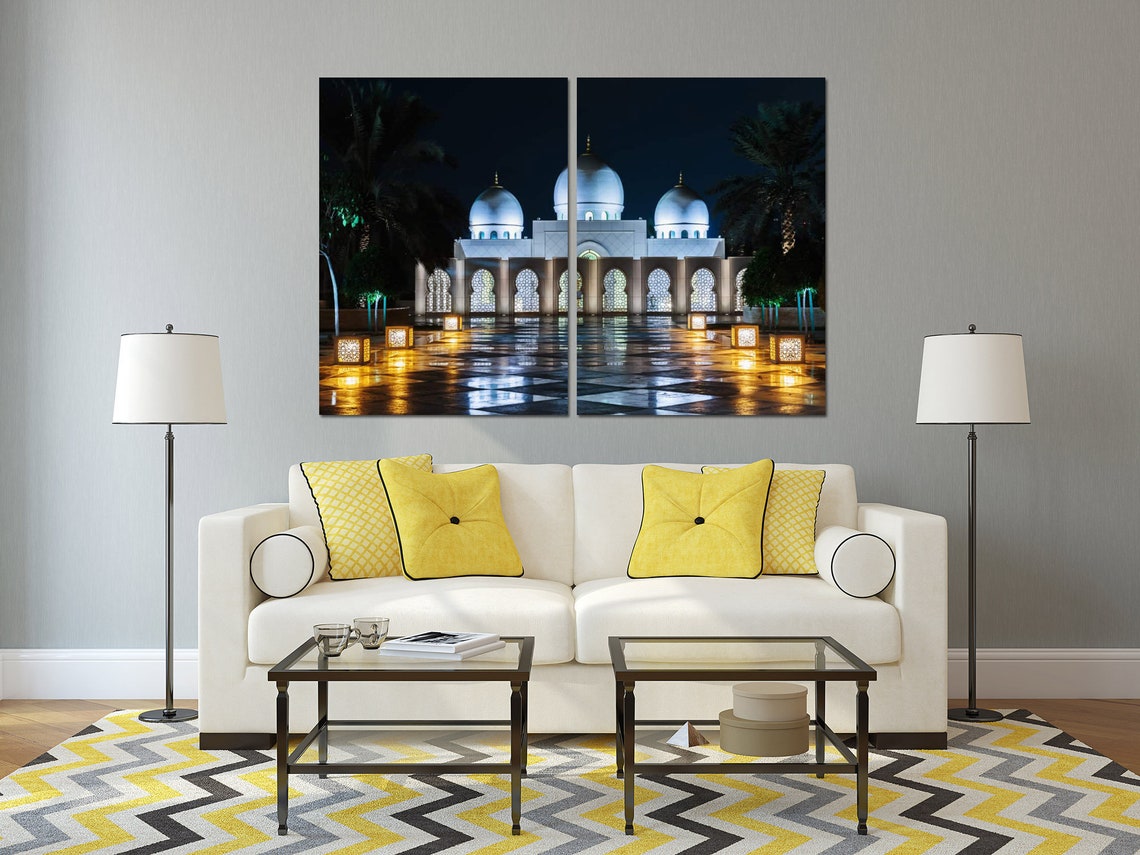 Abu Dhabi Canvas United Arab Emirates Wall Decor Sheikh  Etsy