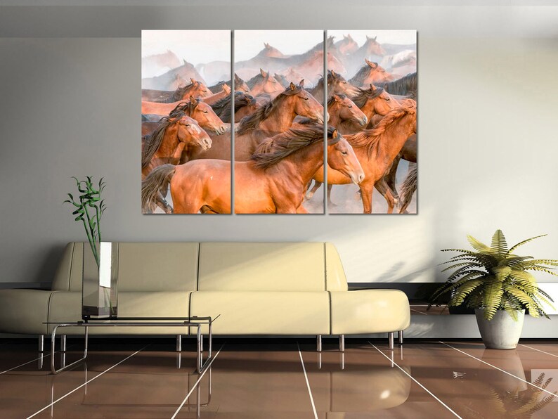 beautiful horses ready to hang canvas wall art horses poster gift horses run gallop in dust photo wall decor horses running artwork print