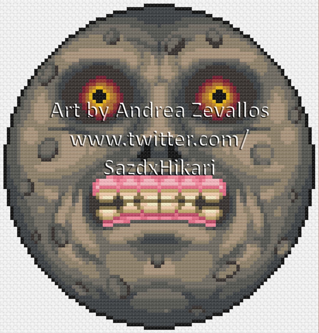 Moon From the Legend of Zelda Majora's Mask Cross Stitch Etsy UK