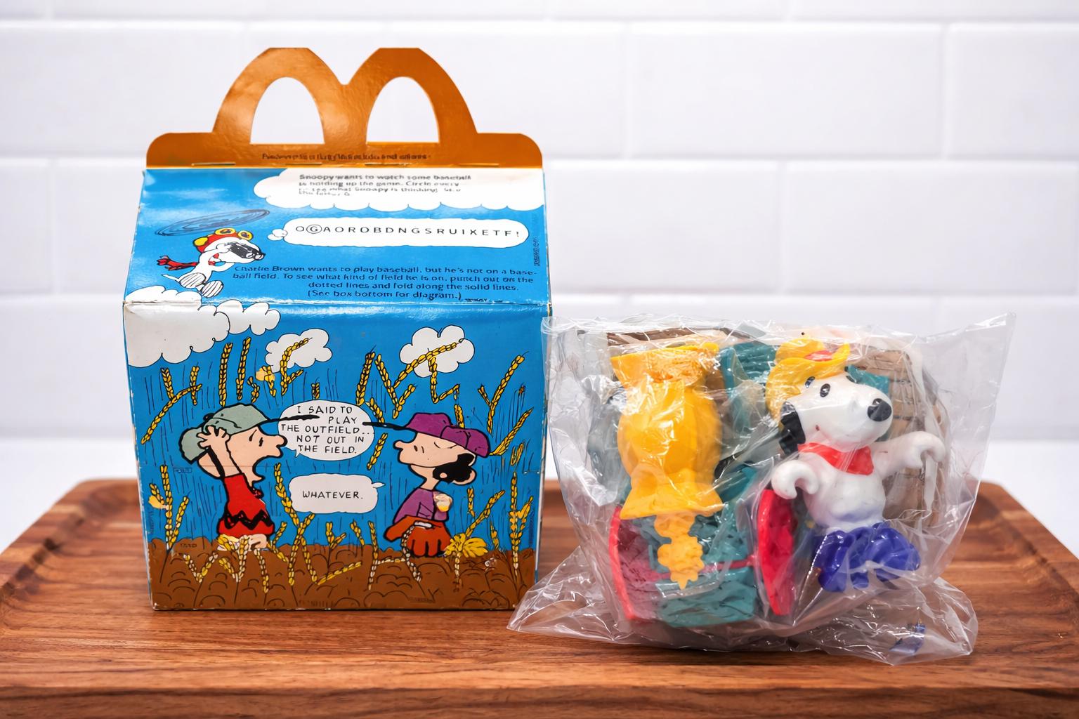 1989 Peanuts Mcdonald's Happy Meal Box With Snoopy Toy - Etsy
