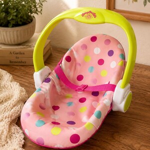 Cabbage Patch Kids Doll Carrier Car Seat – Pink Polka Dot Toy Accessory