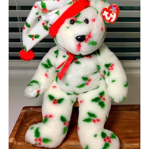 Vintage TY Large Beanie Buddy Bear 1998: Snuggly Soft Holiday Decor