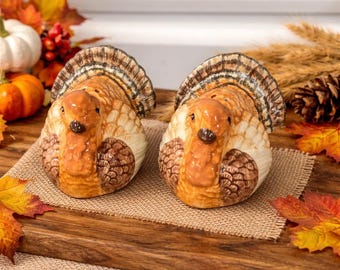 Vintage Ceramic Turkey Salt and Pepper Shakers | Thanksgiving Fall Table Decor