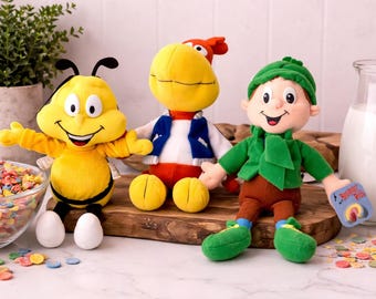 Vintage General Mills Breakfast Pals Plush Set, 90s Cereal Mascots