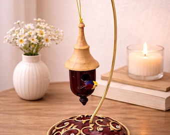 Hand Crafted Hanging Bird House on Metal Stand