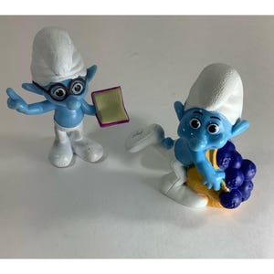 Vintage McDonald&#39;s Smurf Figures, Brainy Smurf, Happy Meal Toys