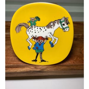Vintage Rorstrand Pippi Longstocking Plate - Astrid Lindgren Children&#39;s Book Decor