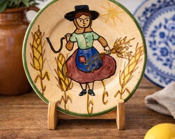 Folk Art Plate- Portuguese Pottery, Olaria Pirraca, Redondo Village