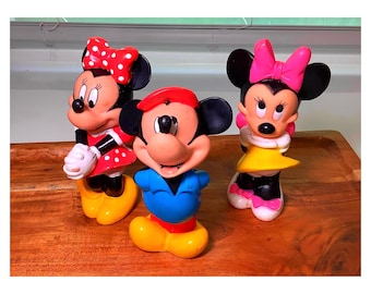Vintage Mickey & Minnie Mouse Figurines Set | Retro Disney Collectibles | Classic Cartoon Decor | Nostalgic Gift | Shelf Display