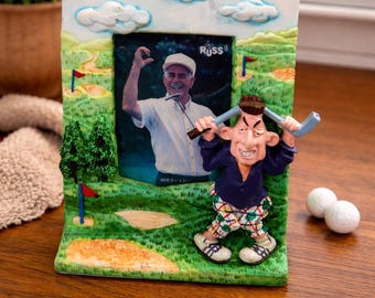 Vintage Russ Berrie Golf Picture Frame: Novelty Photo Holder (2x3)