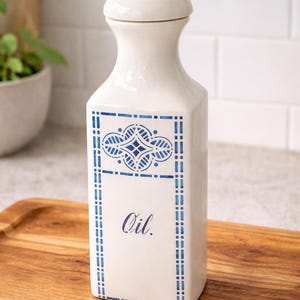 Vintage German Blue & White Oil Cruet | Old World European Charm | Made in Germany (Moskau)