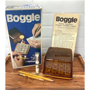 Vintage Boggle Game – Parker Brothers Hidden Word Game (Complete Set w/ Original Box)
