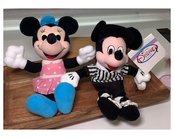 Vintage Mickey & Minnie Mouse Plush Set | Disney Store Stuffed Toys | Retro Disney Collectible