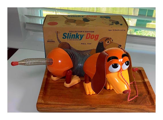 Vintage Disney Slinky Dog, Collector's Edition Pull Toy - Etsy