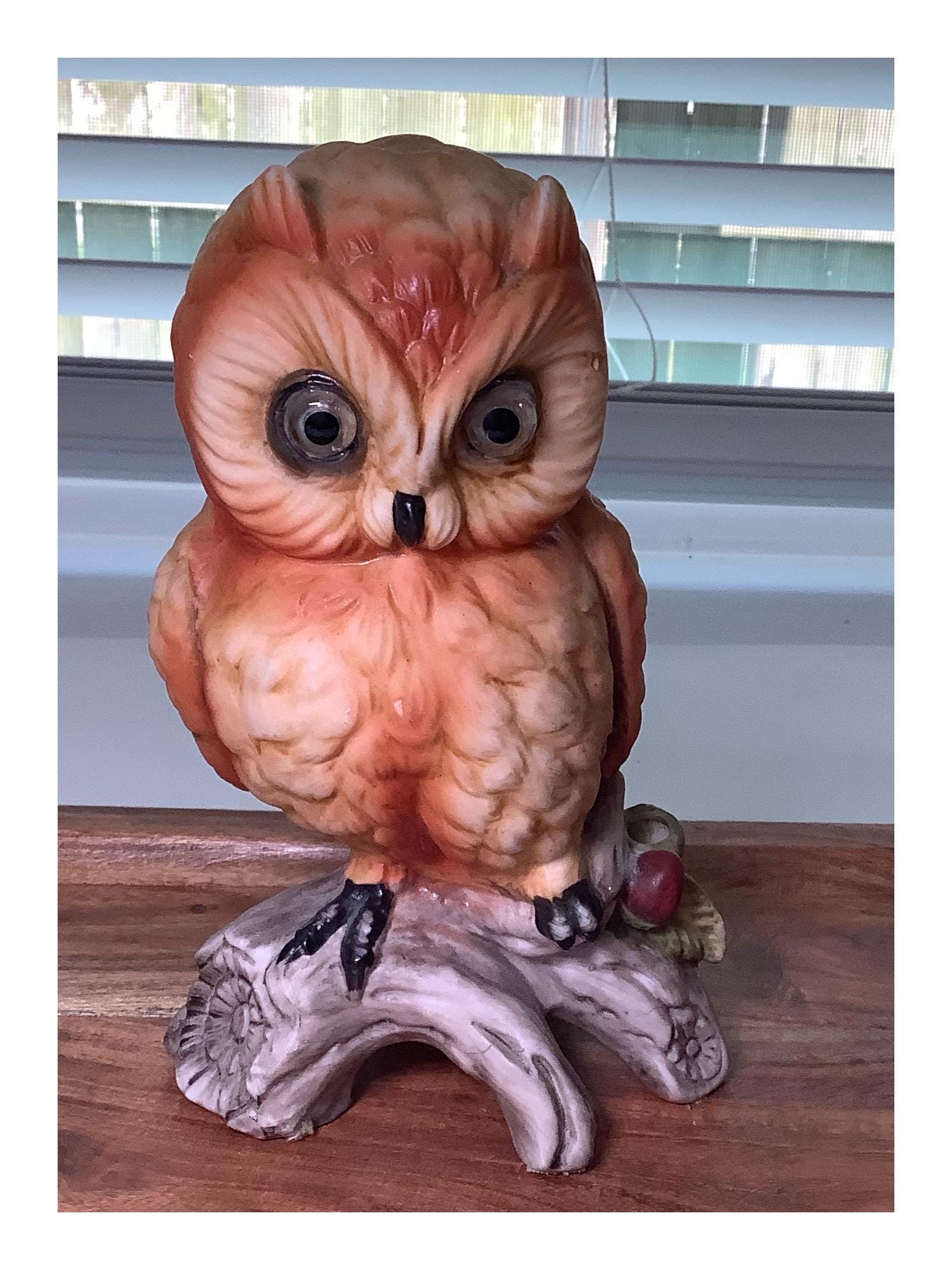 Vintage Ardalt Lenwile Owl Figurine: MCM Ceramic Collectible, Made in Japan