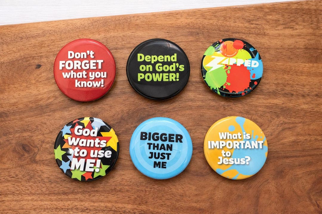 Not Religious Pin Set of 6 Vintage Christian Button Pins – Faith, Scripture ...