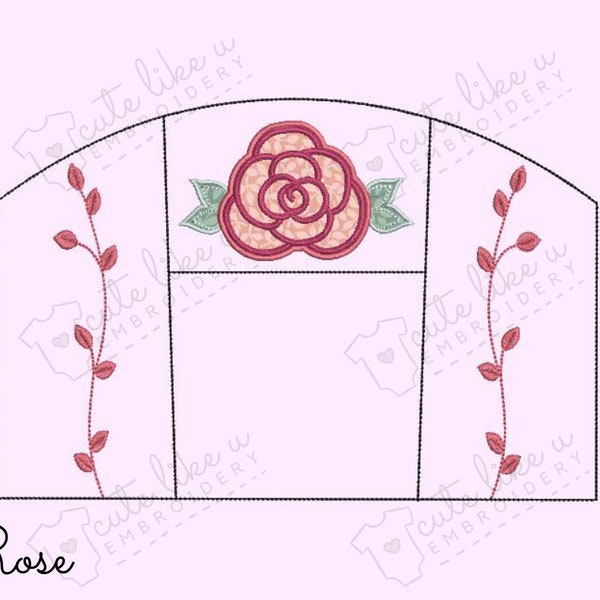 ROSE Princess Dress-Up Apron Embroidery Machine Project ITH
