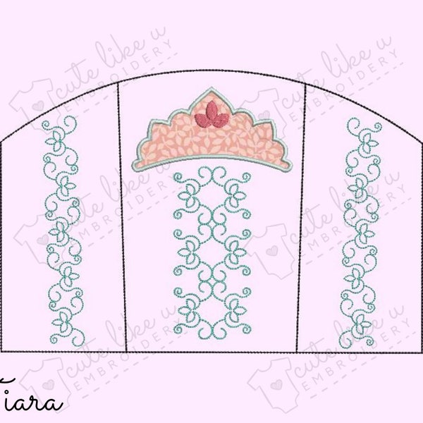 TIARA Princess Dress-Up Apron Embroidery Machine Project ITH