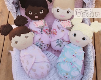 Aplique bordado de pelo de muñeca en el aro