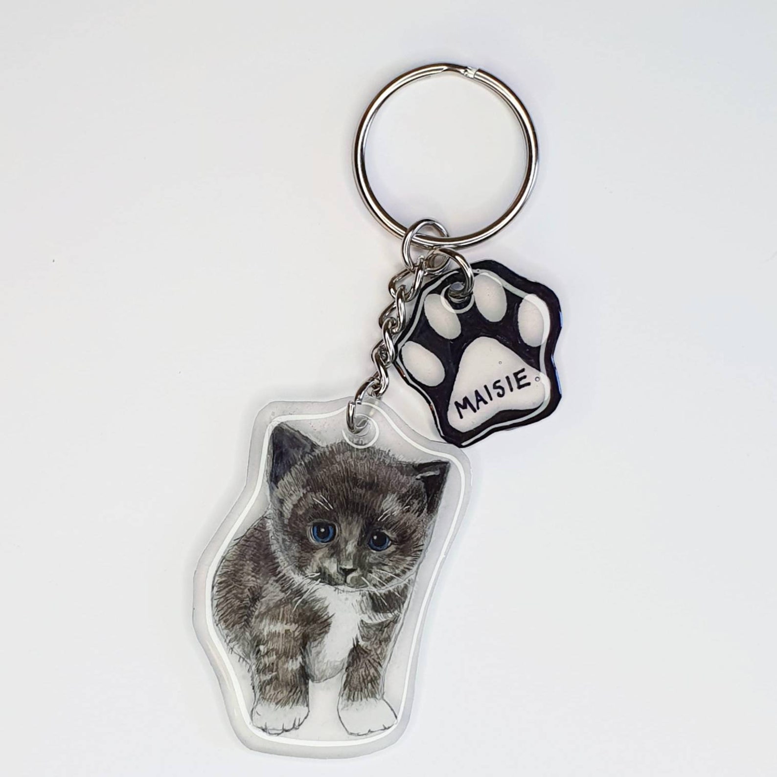 Llavero de retratos de mascotas personalizado dibujado a mano Etsy