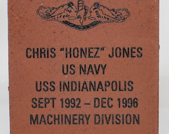 Engraved Brick, Personalized Engraved Permanent Memorial Brick for outdoor Garden,  Black Engraving, Dedication, Mom, Dad, Pet, Red