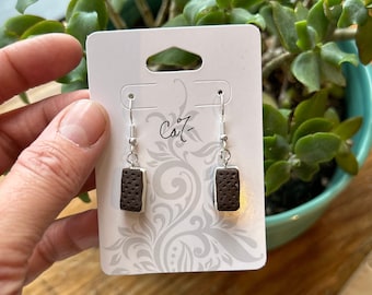 Ice Cream Sandwich Earrings (Made-to-Order), Handmade Polymer Clay Dangle Earrings