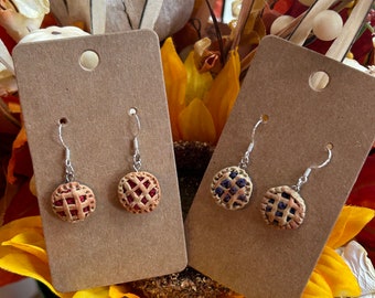 Handmade Pie Earrings (Made-to-Order) – Polymer Clay Food Jewelry, Sterling Silver Plated
