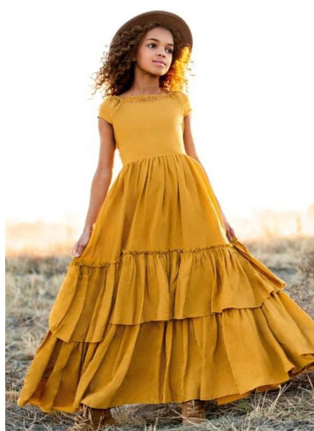 Mustard Yellow Boho Dreams Dress Flower Girl Dresses Wedding Etsy