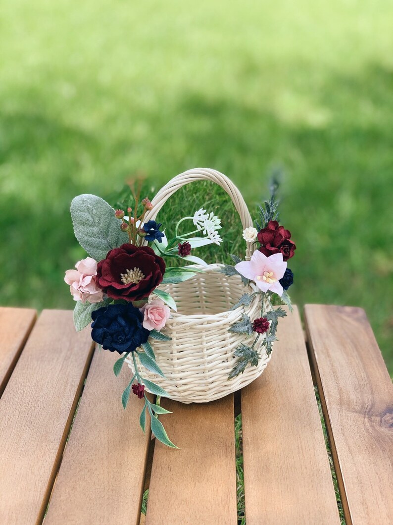 Flower girl basket Willow Basket flower girl basket with Etsy