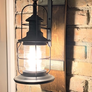 Wooden Wine Barrel Wall Lamp - Lantern Light