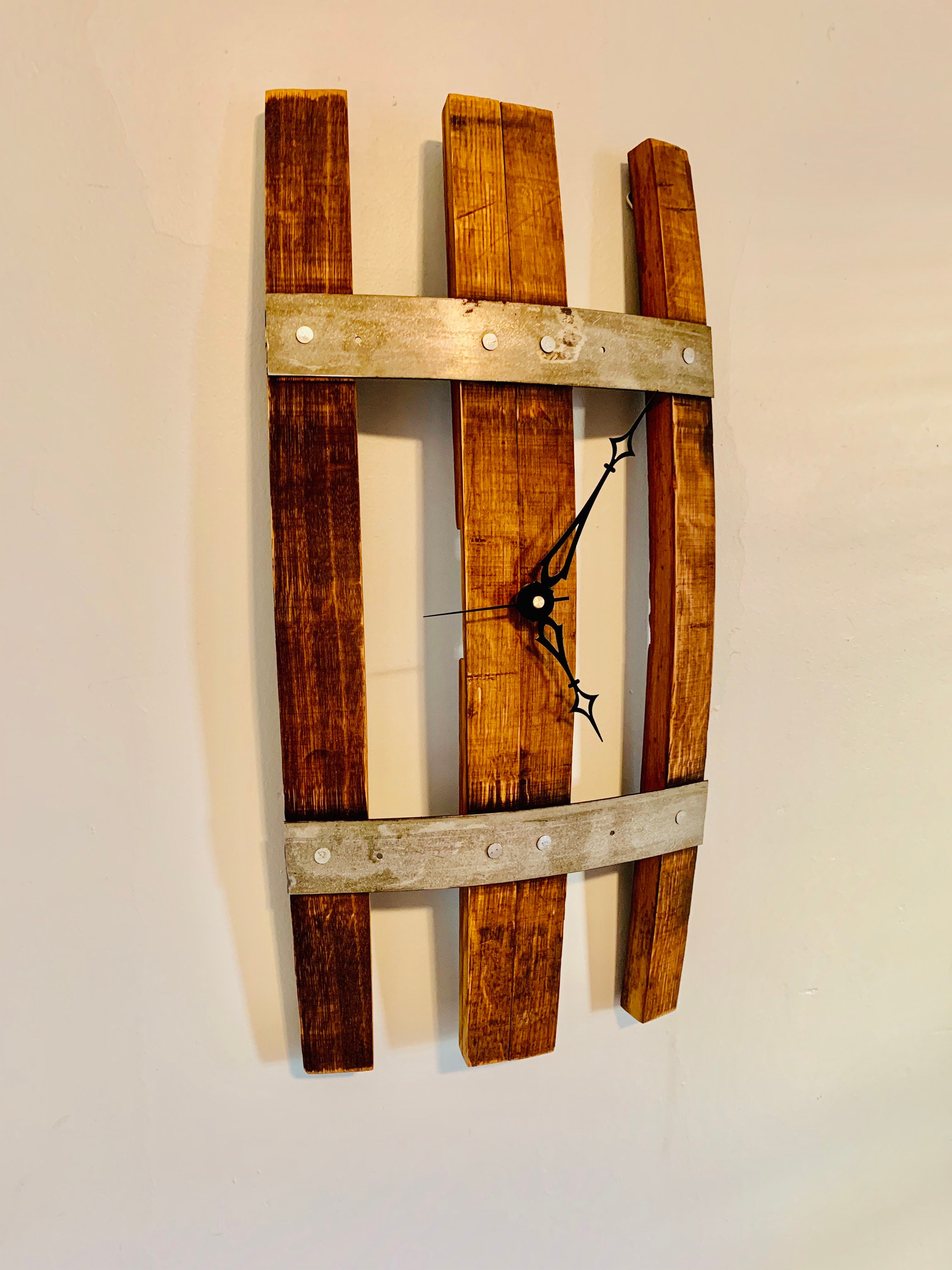 Wine Barrel Wall Clock 20 Wall Clock Made From Refurnished | Etsy