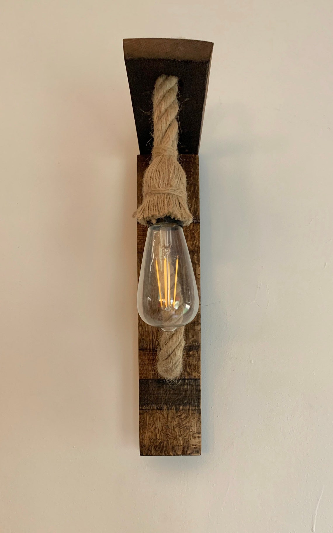 Wooden Wall Sconce Pendant Light. Made From Reclaimed Wine Etsy
