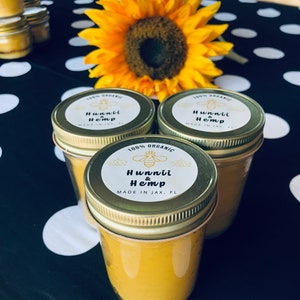 8 oz. Local Beeswax Candle w/ 100% Organic Hemp