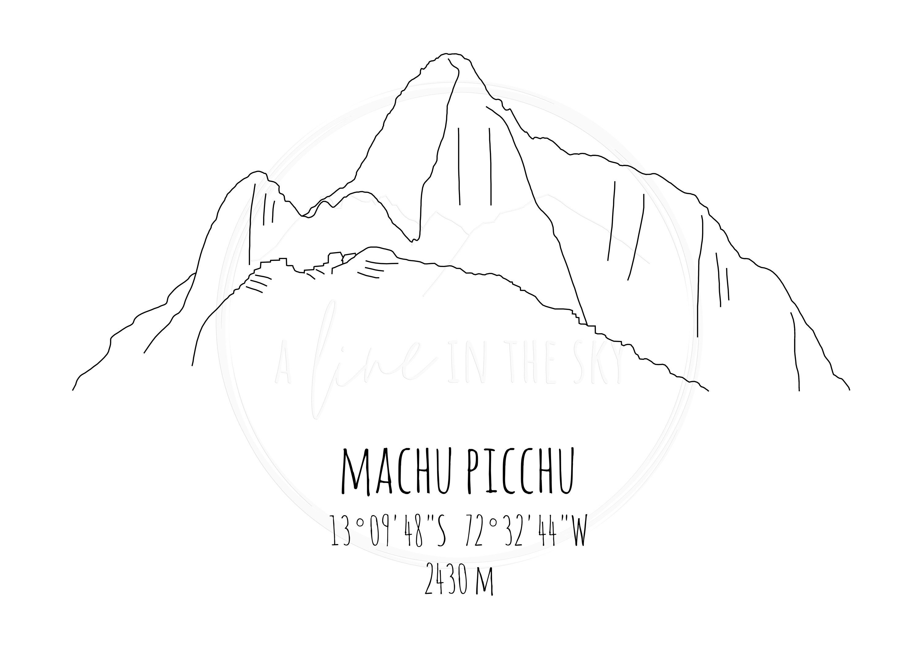 How to Draw Machu Picchu printable step by step drawing sheet :  DrawingTutorials101.com