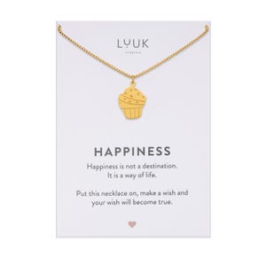 Moderne Halskette mit Cupcake I Muffin I Kuchen I Food Lover Kette I Geschenk Freundin I Freundschaftskette I Damen Schmuck I Edelstahlkette