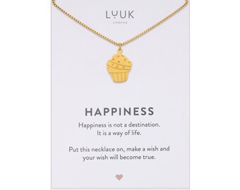 Modern necklace with cupcake I muffin I cake I food lover necklace I gift for girlfriend I friendship necklace I women's jewelry I stainless steel necklace