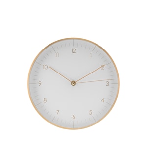 Geräuschlose, schlichte Design Wanduhr ohne Ticken, mit Sekundenzeiger, Wohndeko, Geschenk zum Umzug, minimalistisches Design, Gold Matt