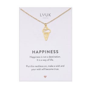 Minimalist Halskette mit Eis Anhänger I Ice Cream Charm I Eistüte Anhänger I Damen Sommerkette I Geschenk für Freundin I Eiscreme Kette