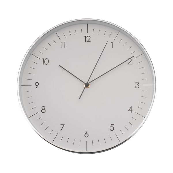 Horloge murale silencieuse et simple sans tic-tac avec trotteuse, grande horloge, décoration de maison, pendaison de crémaillère, design moderne, tendance, argent mat