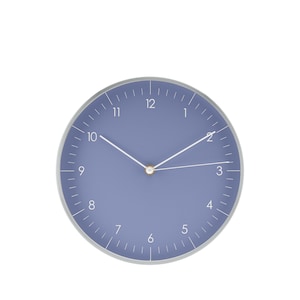 Horloge murale silencieuse au design scandinave, parfaite comme horloge de cuisine moderne, décoration dans le salon, le bureau, l'entrée de la maison, bleu clair et argent