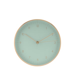 Silent Minimalist Wall Clock with No Ticking Second Hand Home Decor Housewarming Gift High Quality Movement Mint Green Gold
